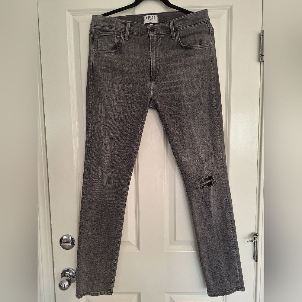 Agolde Feel Good Black Mid-Rise Skinny Jeans Women's Size 33